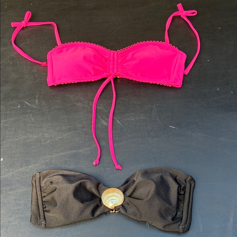 Target Black Shell Pendant/ No Boundaries Pink Bikini Top Set Womens Size S